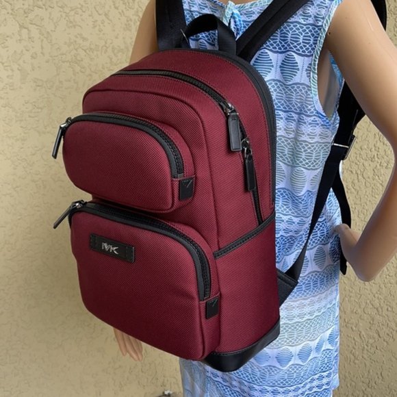 Michael Kors Kent Sport Utility Backpack Merlot - Picture 15 of 16